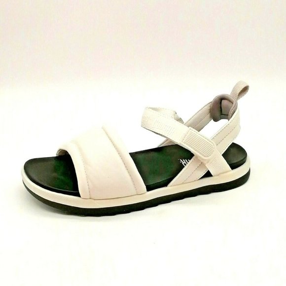 Cougar Womens Leona Sporty Sandal White Leather Hook Loop Ankle Strap 11M NEW - Picture 1 of 10